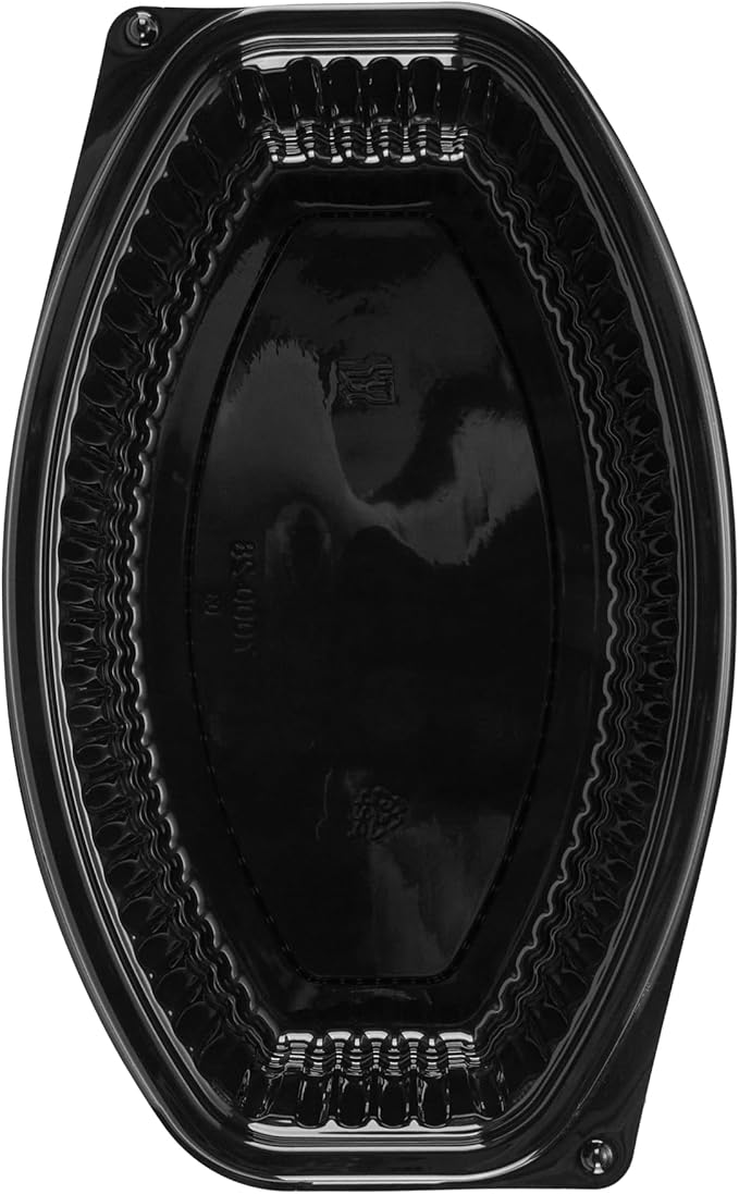 Restaurantware RW Base 28 Ounce Meal Prep Containers, 100 Microwavable To Go Containers With Lids - Disposable, Freezable, Black Plastic Oval Food Containers, Pack Hot And Cold Food, For Takeaway