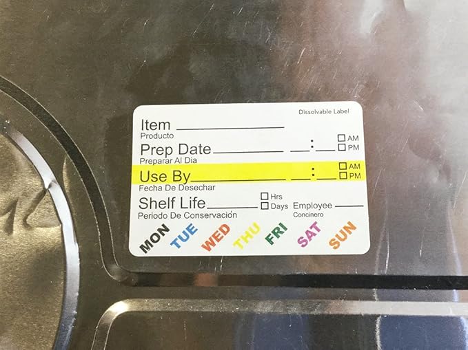 InStockLabels Dissolvable Food Labels - 2” x 3” (500 Labels) - Rotation Food Stickers for Kitchen & Restaurant Supplies - Ideal for Jar, Containers and Freezer Storage, Kitchen Stickers