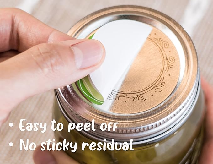 Mason Jar Lid Labels, Removable Canning Label, Waterproof Write-On Meal Prep Label for Food Container, Glass Bottle, Canned Jams, Preserve, Home & Kitchen Organization, 90 (Forest Streams)