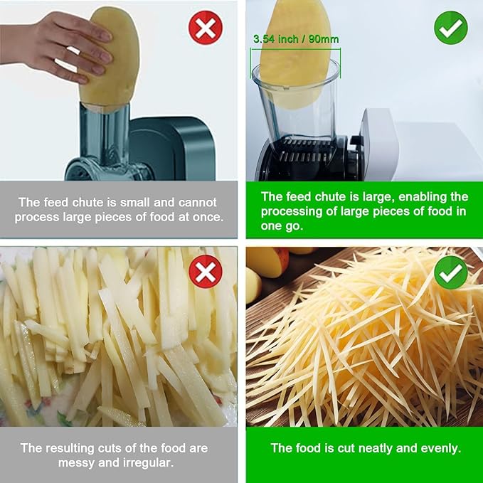Electric Cheese Grater Salad Maker 300W Electric Vegetable Slicer Shredder Chopper for Fruits with 5 Different Shapes of stainless steel Blades Stainless Steel Food Cutter for Vegetables and Cheeses