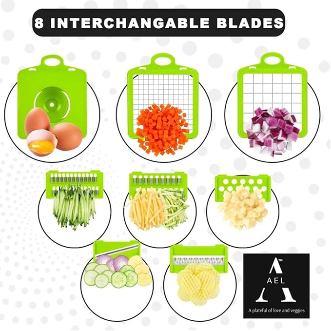 18 in 1 Ultimate Vegetable Chopper – Multi-Function Vegetable Slicer for Slice, Dice, Chop, Grate and Spiralize - Hand Kitchen Slicer for Food and Salad - Time-Saving Kitchen Essential