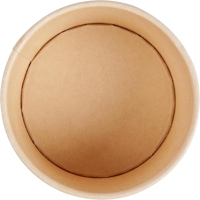 Restaurantware-Sustain 5 Ounce Paper Soup Containers, 50 Disposable Ice Cream Cups - Lids Sold Separately, With PLA lining, Bamboo To Go Hot Soup Bowls, Compostable, Greaseproof