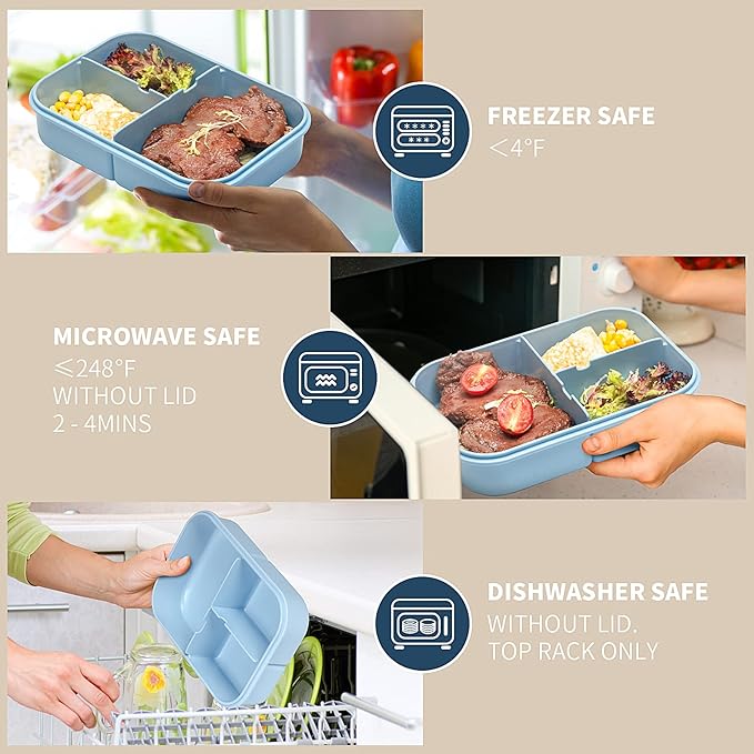MISS BIG® Bento Box,Bento Box for Kids,Lunch Box Kids,Ideal Leakproof Lunch Box,Lunch Containers No BPAs and Chemical Dyes,M/W,D/W & Fridge Safe(1150ml Blue)