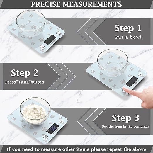 Food Scale Kitchen Scale Food Scales Digital Weight Grams and Ounces Small Electronic Food Scale for Baking Cooking Paw Prints