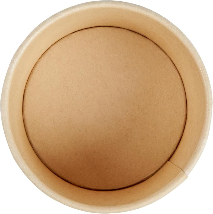 Restaurantware-Sustain 3 Ounce Paper Soup Containers, 50 Disposable Ice Cream Cups - Lids Sold Separately, With PLA lining, Bamboo To Go Hot Soup Bowls, Compostable, Greaseproof