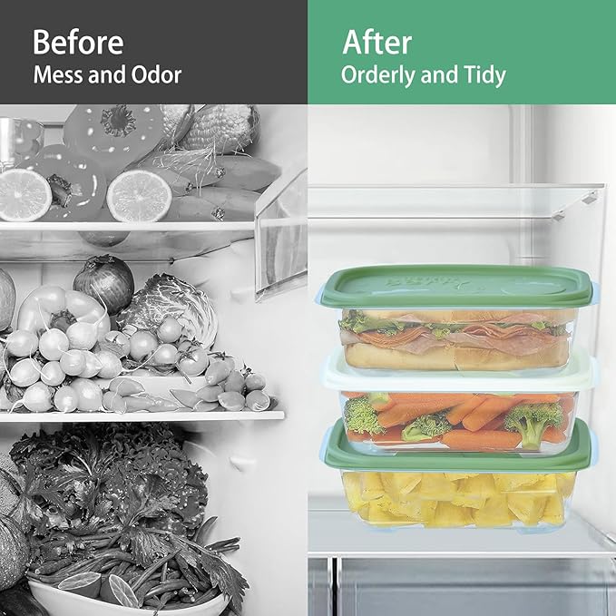 3 Pack Meal Prep Containers Reusable Freezer Food Storage Containers Plastic Containers with Lids Deli Container Reusable Sets Bento Box NOT LEAKPROOF Green Lid