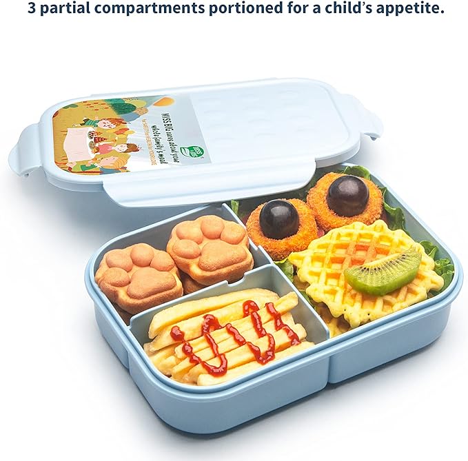 MISS BIG® Bento Box,Bento Box for Kids,Lunch Box Kids,Ideal Leakproof Lunch Box,Lunch Containers No BPAs and Chemical Dyes,M/W,D/W & Fridge Safe(1150ml Blue)