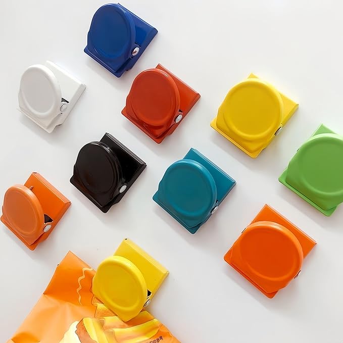 Mini Chip Clips - Set of 9 Multi-Colored Small Bag Clips for Food - Perfect for Sealing Chip Bags, Snacks, and More