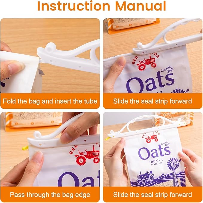 10 Pcs Chip Bag Clips, Durable Bag Sealers, Airtight Chip Clips with Handle for Food Storage Bags, Snacks and Cereal, Leak-Proof & Moisture-Resistant (5 Small+ 5 Medium)