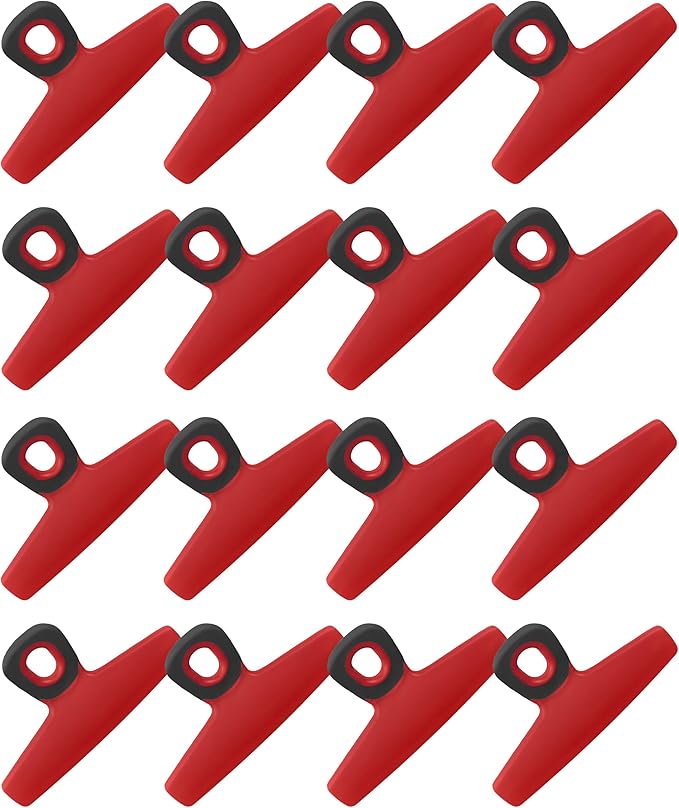 COOK WITH COLOR Food Clips - Wide Heavy Duty Chip Clips, Large Bag Clips for Food Storage with Air Tight Seal Grip, Pack of 16, Red