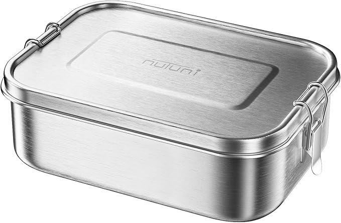 40oz Lunch Box, 1200ml Stainless Steel Lunch Containers, Metal Bento Box, Leakproof Food Storage Box for Travel, Work