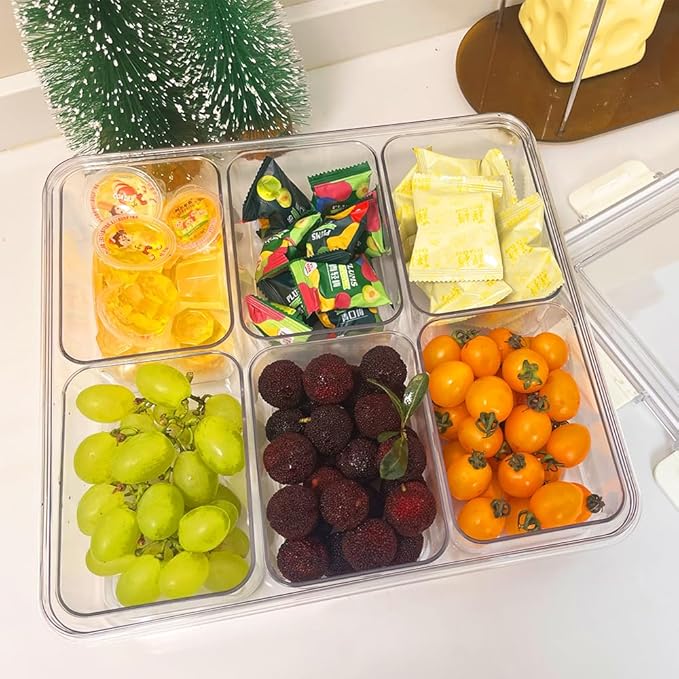 JOSUCLEN 2 Pack Snackle Box Charcuterie Container Extra Large, Airtight Fruit Storage Containers for Fridge with Lids & Handle, BPA-Free Food Storage Container, Veggie Tray with Lid for Fridge