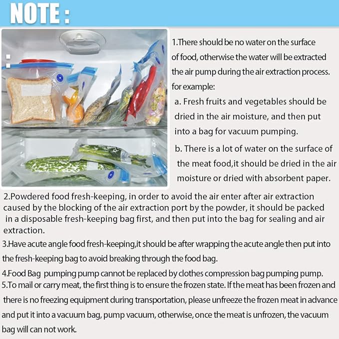 Large Sous Vide Bags,15pcs10.2x13.4in/26 * 34cm BPA Free Reusable Vacuum Sealer Bag,Keep Food Fresh, with 2 Sealing Clips