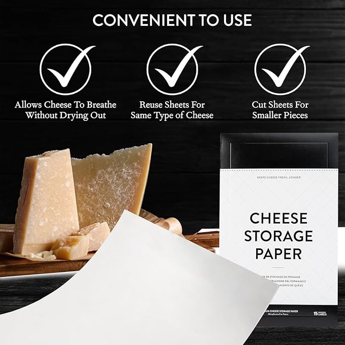 Formaticum Cheese Storage Wax-Coated Paper, Keep Charcuterie Fresh, 45 Sheets