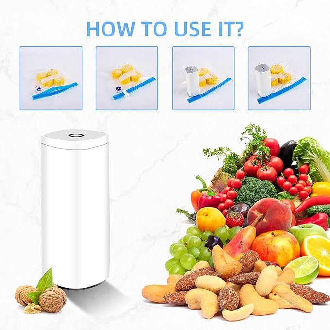 Sous Vide Bags, 20 PCS Reusable Vacuum Sealer Bags for Food Storage & Sous Vide Cooking, 2 Sizes Food Vacuum Zipper Bags BPA Free with 6 Sealing Clips