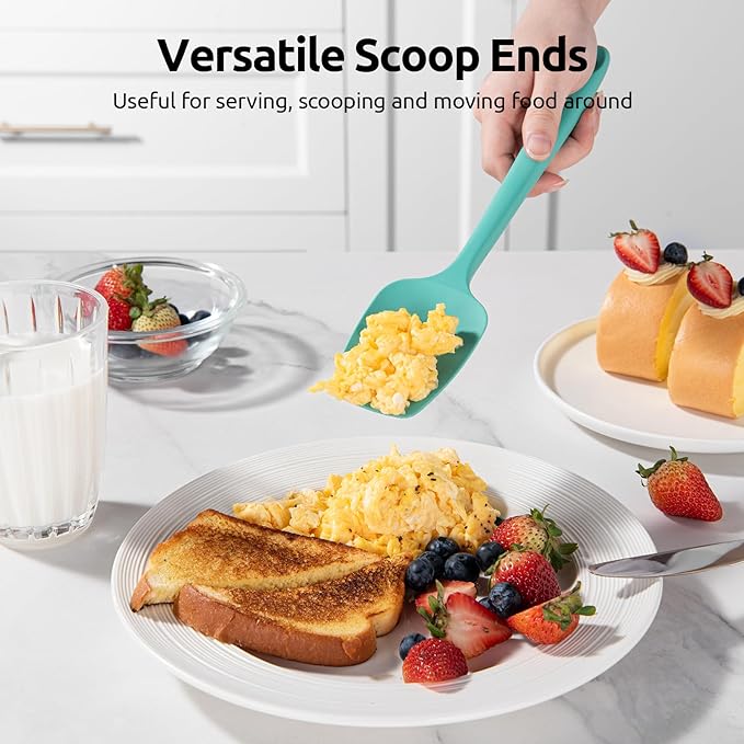 High Heat Resistant Silicone Spatula: U-Taste 600ºF Hot-Proof Food Grade Rubber Kitchen Baking Scraper, Flexible and Sturdy Cooking Utensil for Mixing Scraping in NonStick Cookware (4PCS, Multicolors)