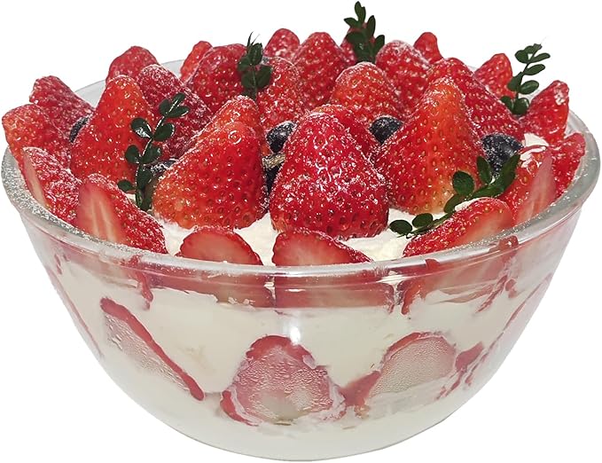 Glass Salad Bowls with Bamboo Lids & Utensils Set of 3, Large Capacity Serving Bowl Clear Mixing Bowls, 3pc Nesting Glass Containers with Wood Lids, Microwave Safe Baking Bowls for Kitchen