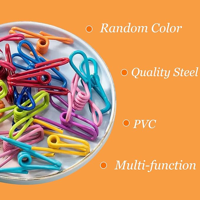 120 Pcs Chip Clips - 2 Inch Random Multi-Colored Waterproof Metal Clothes Pins for Bag, Food, Chips, Paper
