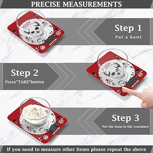 Food Scale Kitchen Scale Food Scales Digital Weight Grams and Ounces Small Electronic Food Scale for Baking Cooking Skull
