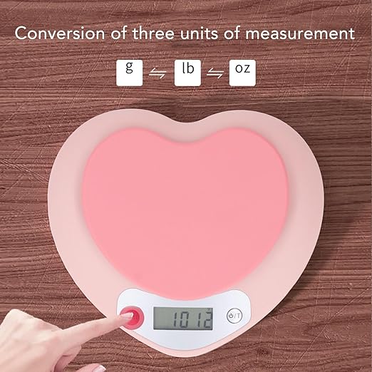 Digital Kitchen Scale 1g Accuracy 5kg Heart Shape Rechargeable Food Scale for Cooking Baking