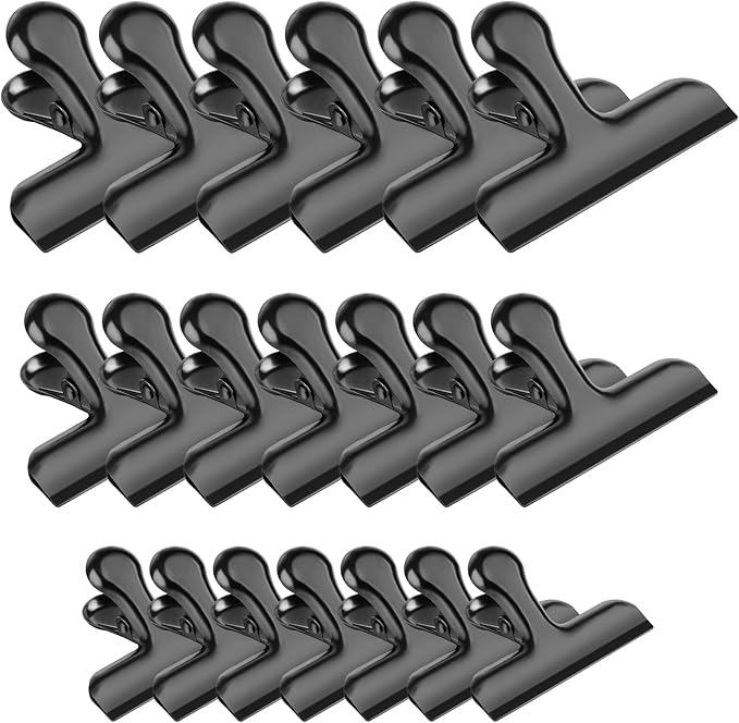 20 Pack 3 Inch Wide Stainless Steel Chip Clips Bag Clips Food Clips Heavy Duty Food Bag Clamp, All-Purpose Air Tight Grip Clips for Kitchen Office to Seal Coffee Bags, Paper Sheets