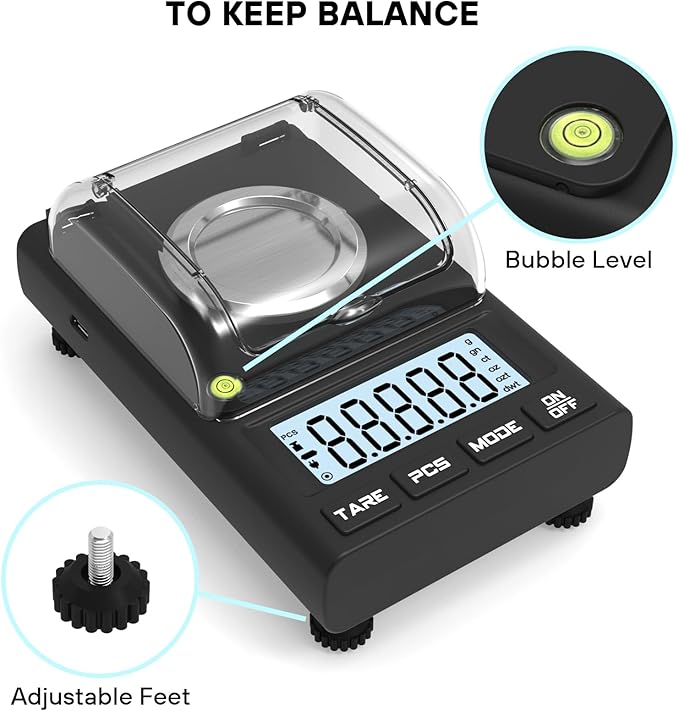 WEIGHTMAN Milligram Scale 100g x 0.001g, Mg Scale with 50g Calibration Weight and Accessories, Powder Scale for Reloading