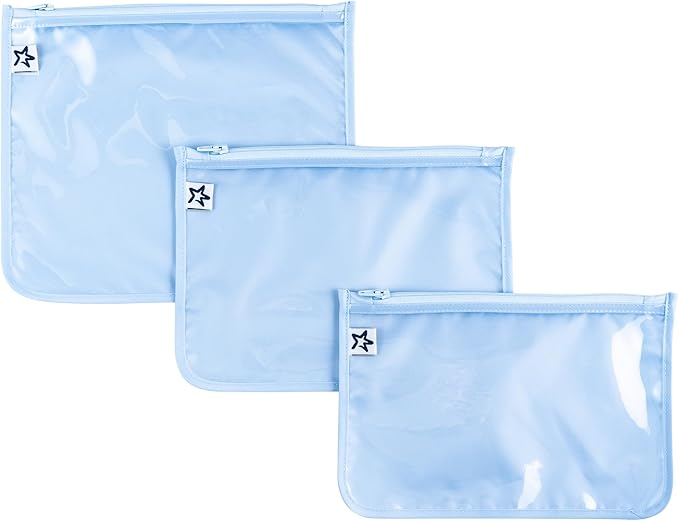 Tiny Twinkle Mess-Proof Travel Bags | TSA Airline Compliant, Zipper Closure, Clear Front Pouch, Diaper Bag Packing, Toiletry or Makeup Cosmetics Organizer