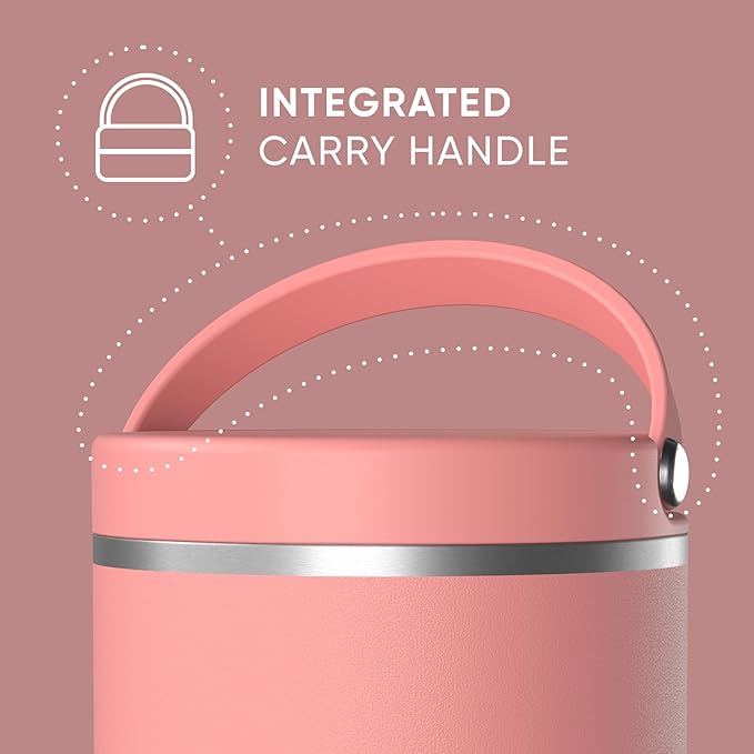 Hydrapeak 25oz Stainless Steel Vacuum Insulated Thermos Food Jar | Thermos for Hot Food and Cold Food, Wide Mouth Leak-Proof Soup Thermos for Adults, 10 Hours Hot and 16 Hours Cold (Peach)
