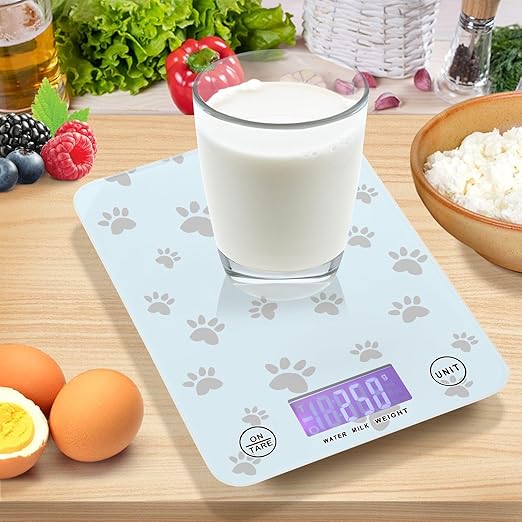 Food Scale Kitchen Scale Food Scales Digital Weight Grams and Ounces Small Electronic Food Scale for Baking Cooking Paw Prints