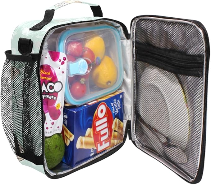 Pfrewn Cute Horse Lunch Box Unicorn Animals Flowers Fairytale Insulated Lunch Bag Reusable Cooler Meal Prep Bags Lunch Tote with Shoulder Strap for Office Adults School Kids Girls Teens