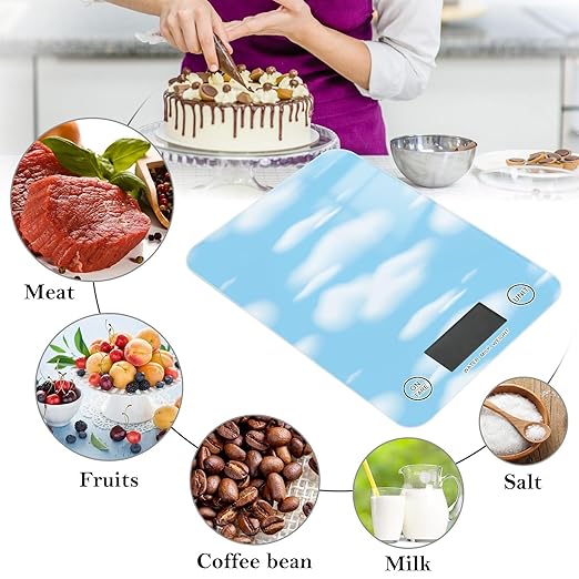 Food Scale Kitchen Scale Food Scales Digital Weight Grams and Ounces Small Electronic Food Scale for Baking Cooking Blue Sky