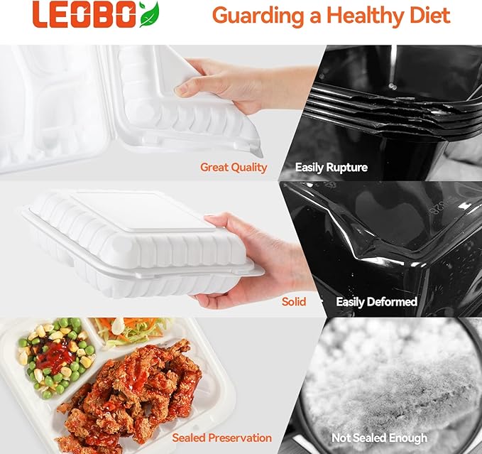 Take Out Containers, BPA Free Plastic To Go Container with Lids for Food 65-Pack 30 oz Reusable Meal Prep MFPP Clamshell Disposable To Go Boxes,Perfect for Storage,Takeout Lunch,To-go Salad