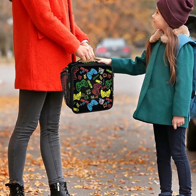 Lunch Bag Personalized Game Controller Lunch Bag Insulated Lunch Bag Reusable Lunch Box Picnic Travel Lunch Tote Bag Snack Bag