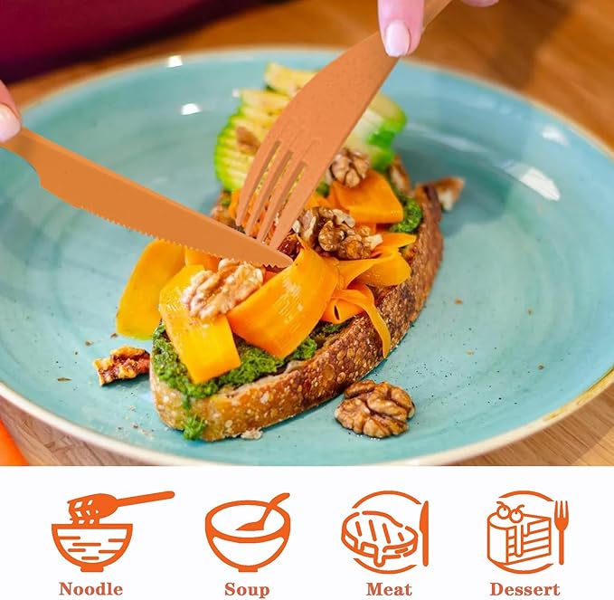 Large Reusable Utensils Set with Case, 4 Sets Large Plastic Travel Cutlery Set with Chopsticks, Portable Fork Spoons Knife Set Lunch Box Utensil Set for Adults Camping Picnic Use