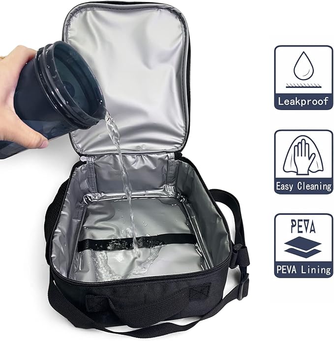 Pig Lunch Box Insulated Lunch Bag for Women Men Reusable Large Capacity Lunchbox with Shoulder Strap Small Leakproof Cooler Food Bento Tote Bag for Work Travel Picnic