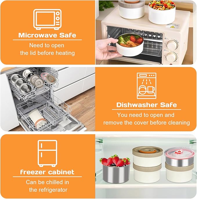 Thermo for Hot Food 3-Layer Termos Para Comida Caliente 67oz Leakproof Lunch Box for Men Women Adults - Insulated Soup Container w/Cutlery, Collapsible Cup & Thermal Bag, Office Camping Travel