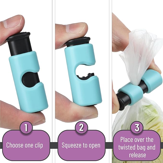 Mr. Pen- Squeeze and Lock Bread Bag Clips, 8 Pack, Cool Autumn Colors, Squeeze and Lock Bread Clips Reusable