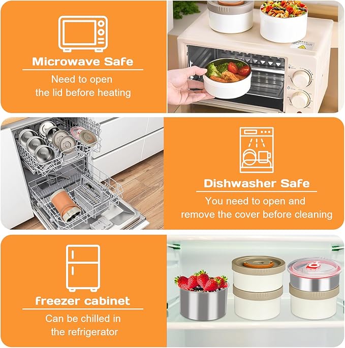 Thermo for Hot Food 3-Layer Termos Para Comida Caliente 67oz Leakproof Lunch Box for Men Women Adults - Insulated Soup Container w/Cutlery, Collapsible Cup & Thermal Bag, Office Camping Travel