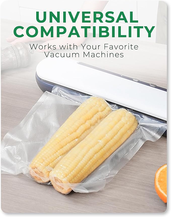 EconoHome Heavy Duty Vacuum Seal Bags for Food - Commercial-Grade, Airtight & Leakproof Plastic Vacuum Storage Bags for Sous Vide, Meal Preparation, Processing & Dry Aging Meat - 8"x20' Roll, 10 Pack