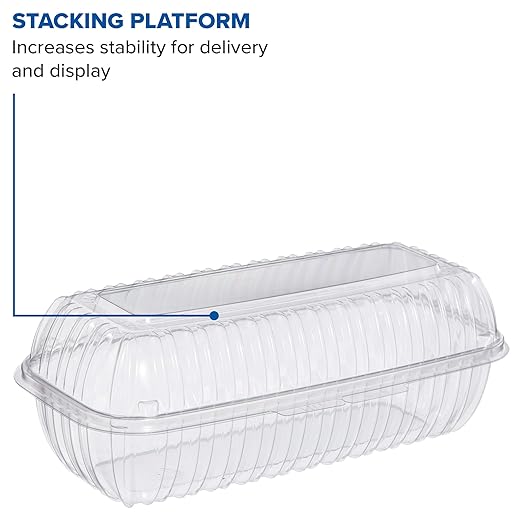 Dart C99HT1 OPS Hoagie Clear Hinged Container, 9.9 X 5.1 in (Case of 200)