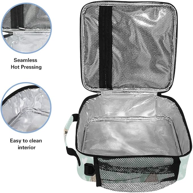 Pfrewn Cute Horse Lunch Box Unicorn Animals Flowers Fairytale Insulated Lunch Bag Reusable Cooler Meal Prep Bags Lunch Tote with Shoulder Strap for Office Adults School Kids Girls Teens