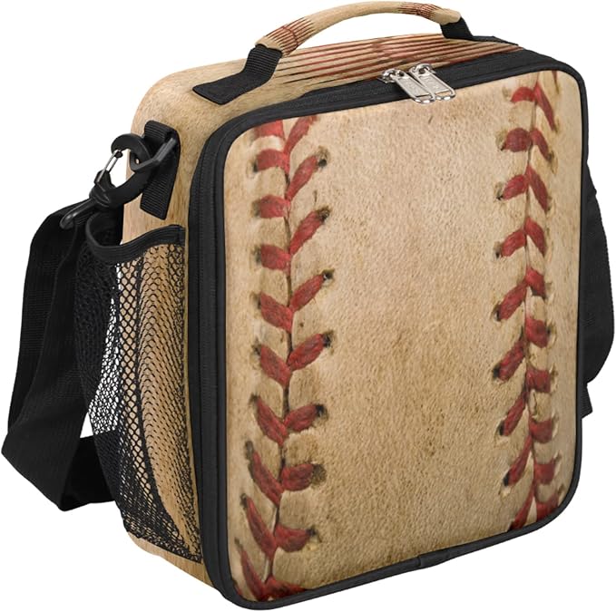 Baseball Kids Lunch Box Baseball Sport Mini Insulated Lunch Bag Tote for Girls Boys Cooler Freezable Meal Prep Bag with Shoulder Strap Waterproof Lunch Container for School Office Picnic