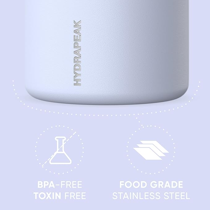 Hydrapeak 25oz Stainless Steel Vacuum Insulated Thermos Food Jar | Kids for Hot and Cold Food, Wide Mouth Leak-Proof Soup Adults, 10 Hours 16 (Iceberg)