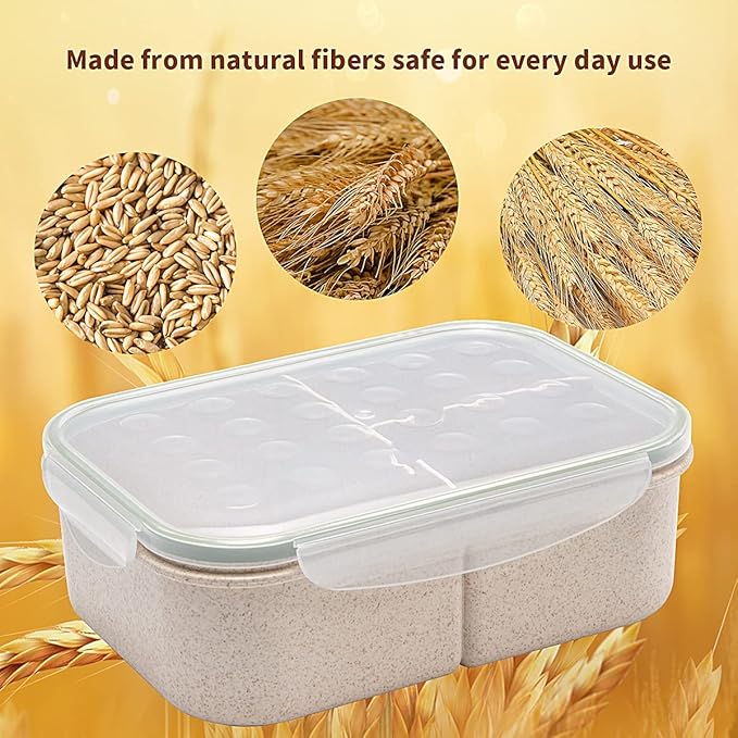 MISS BIG® Bento Box,Bento Box Adult,Lunch Box,Ideal Leak Proof Lunch Containers,No BPAs and No Chemical Dyes Bento Lunch Box,Dishwasher and Microwave Safe Lunch Containers for Adults(1900ml White)