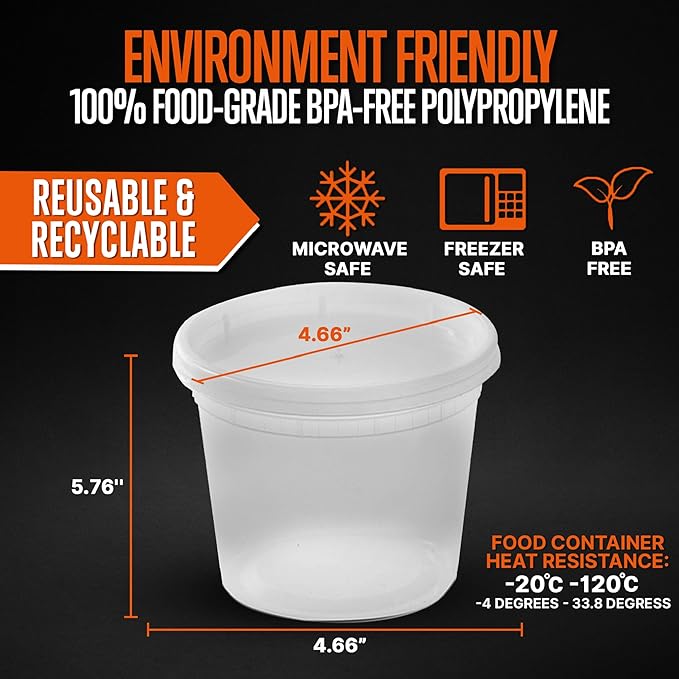 SQUATZ 50 Microwavable Food Container - 32oz Translucent Meal Box Storage with Lids, Ideal for Storing Soups, Condiments, Sauces, Dressing, Salads, Fruit, Baby Food, Healthy Snacks, and Leftovers