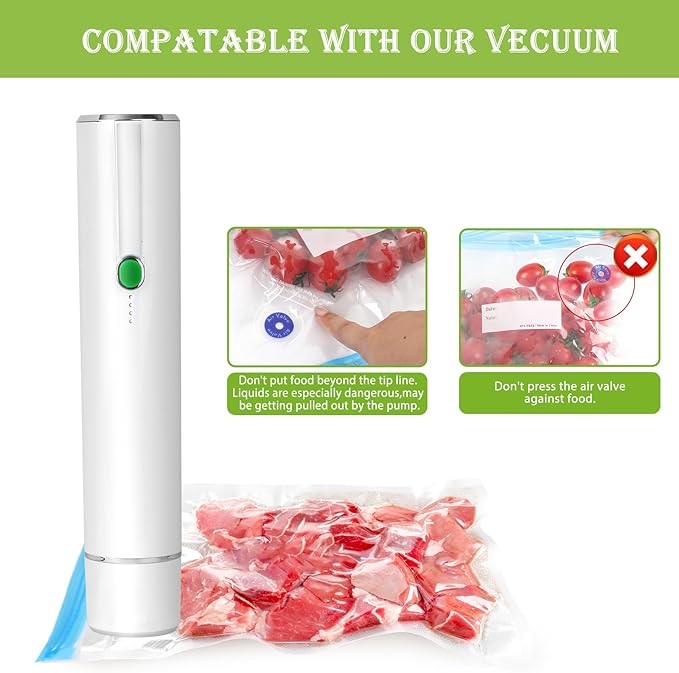 Vacuum Sealer Bags for Food - Matched Food Storage Bags compatible with Our Vacuum Sealer Machine for Food Preservation & Fresh (Two Sizes 14PCS)