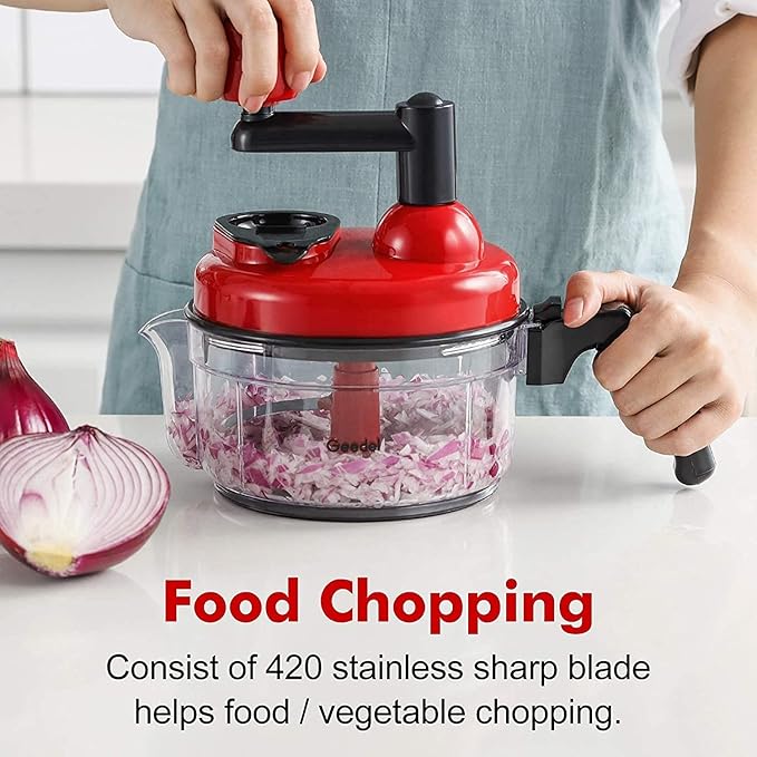 Hand crank food processor chopper for vegetables fruits nuts with egg white separator