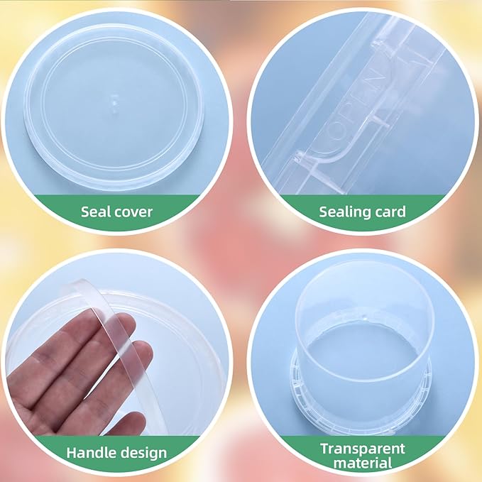 68 oz Ice Cream Tub with Lid, Tamper Proof, BPA Free, Freezer and Microwave Safe Food Storage Container, Reusable Airtight Container, Leak Proof Tub for Snacks Deli Fruits, Drinks.(10 pack)