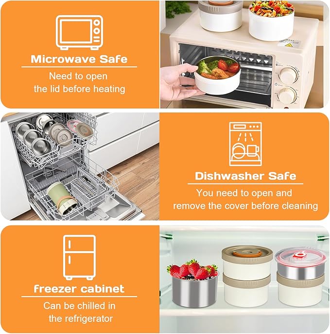 Thermo for Hot Food 3-Layer Termos Para Comida Caliente 67oz Leakproof Lunch Box for Men Women Adults - Insulated Soup Container w/Cutlery, Collapsible Cup & Thermal Bag, Office Camping Travel