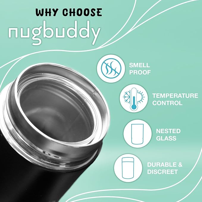 Mini Airtight Storage Container - Vacuum Sealed Insulated w Nested Glass Jar - UV Protection, Temperature Controlled Stainless - Whiteboard Finish w Marker Included - 100 ml (1/4 Oz)